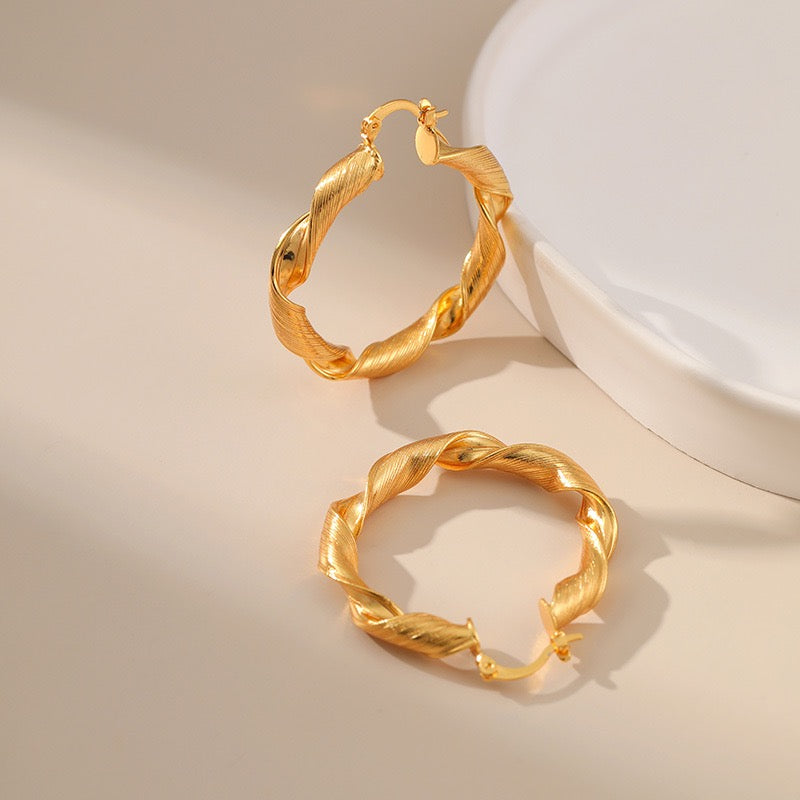 Gold plated hoops