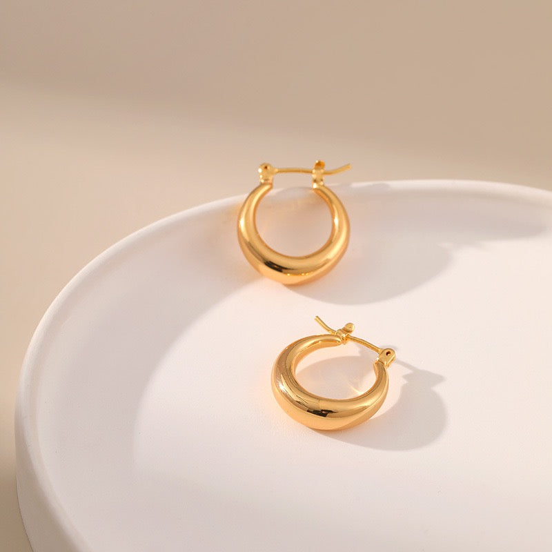 Gold plated hoops