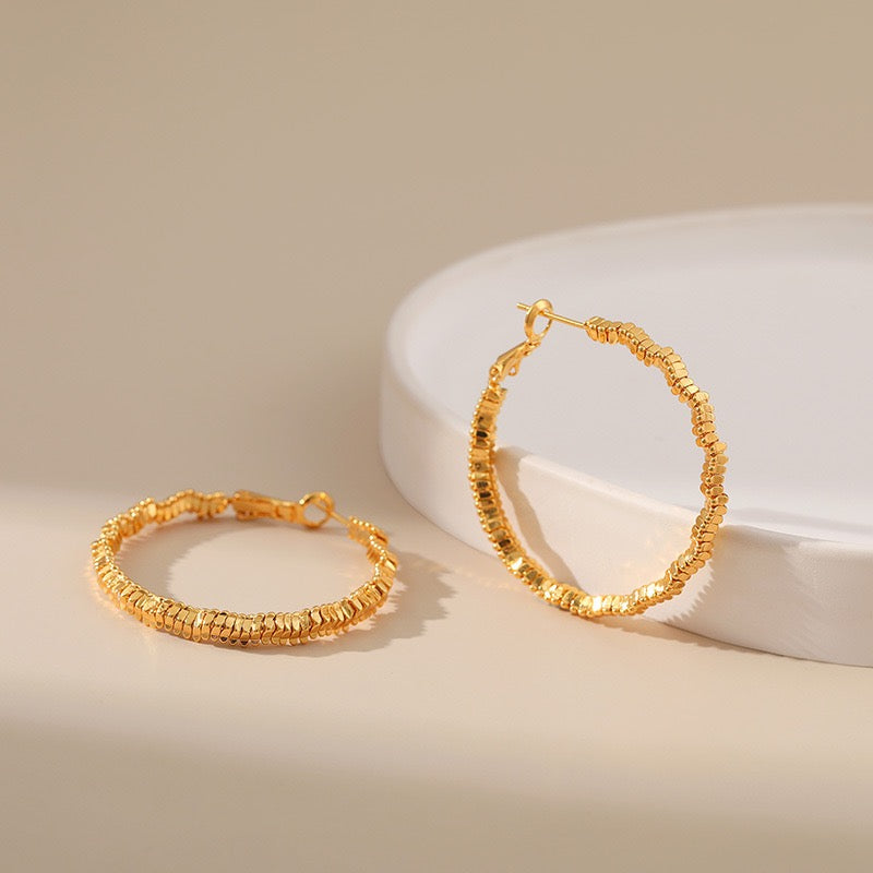 Gold plated hoops