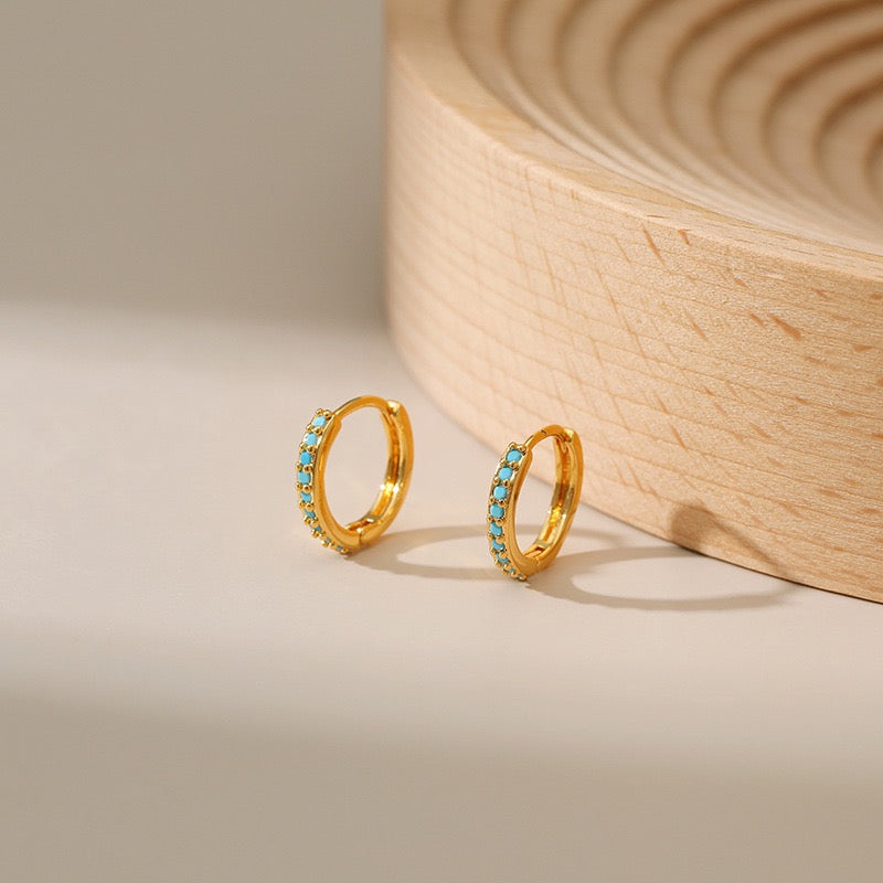 Blue turquoise hoops collection