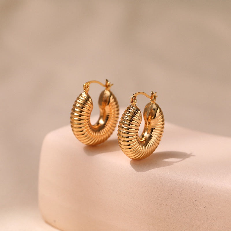 Gold plated hoops