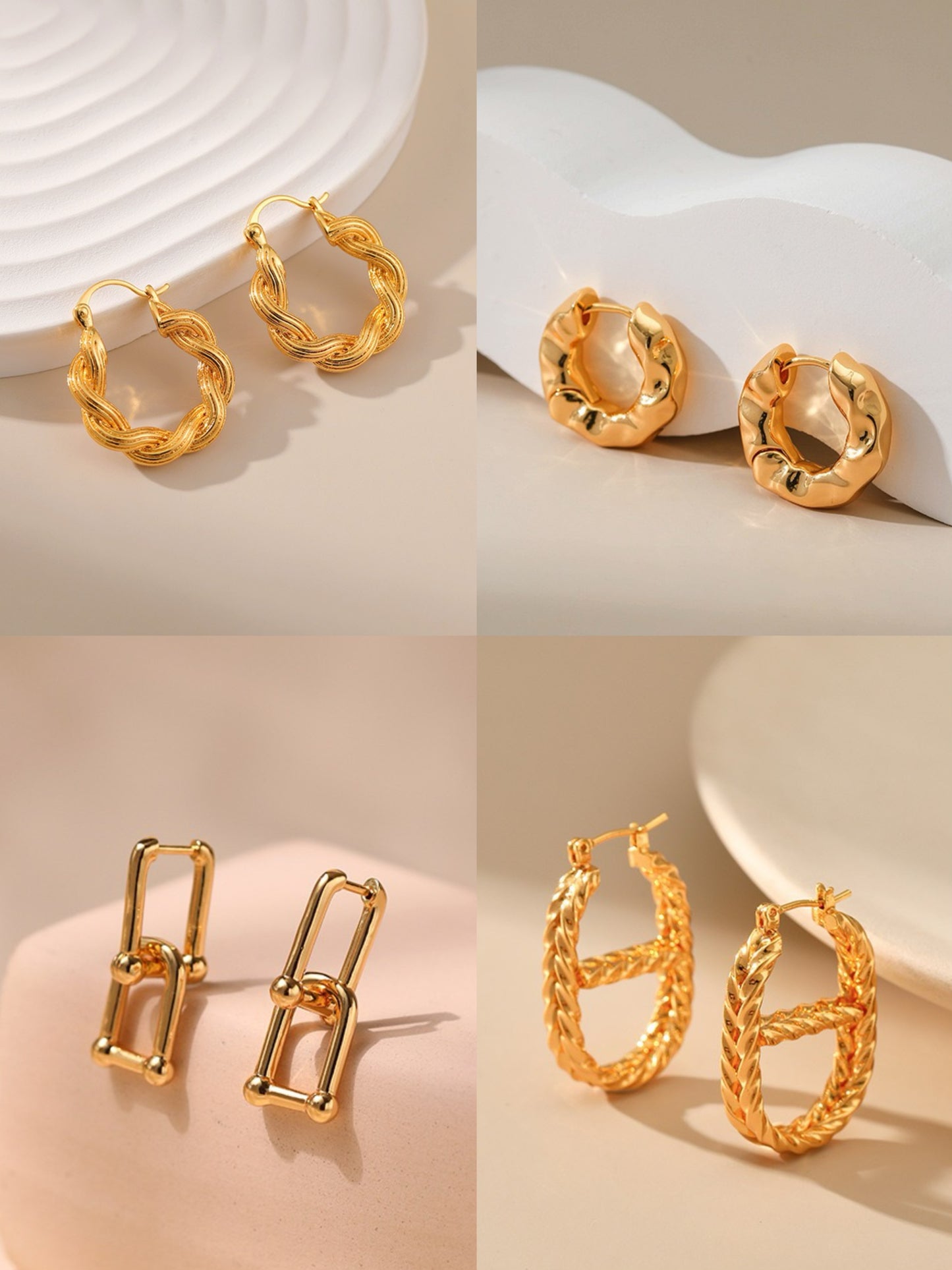 Gold plated hoops