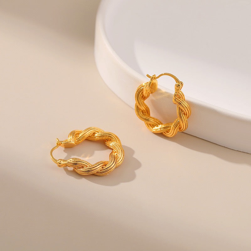 Gold plated hoops