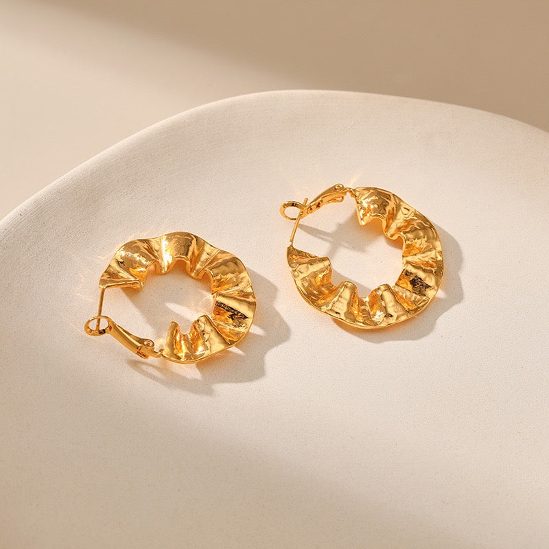 Gold plated hoops