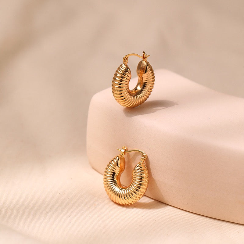 Gold plated hoops