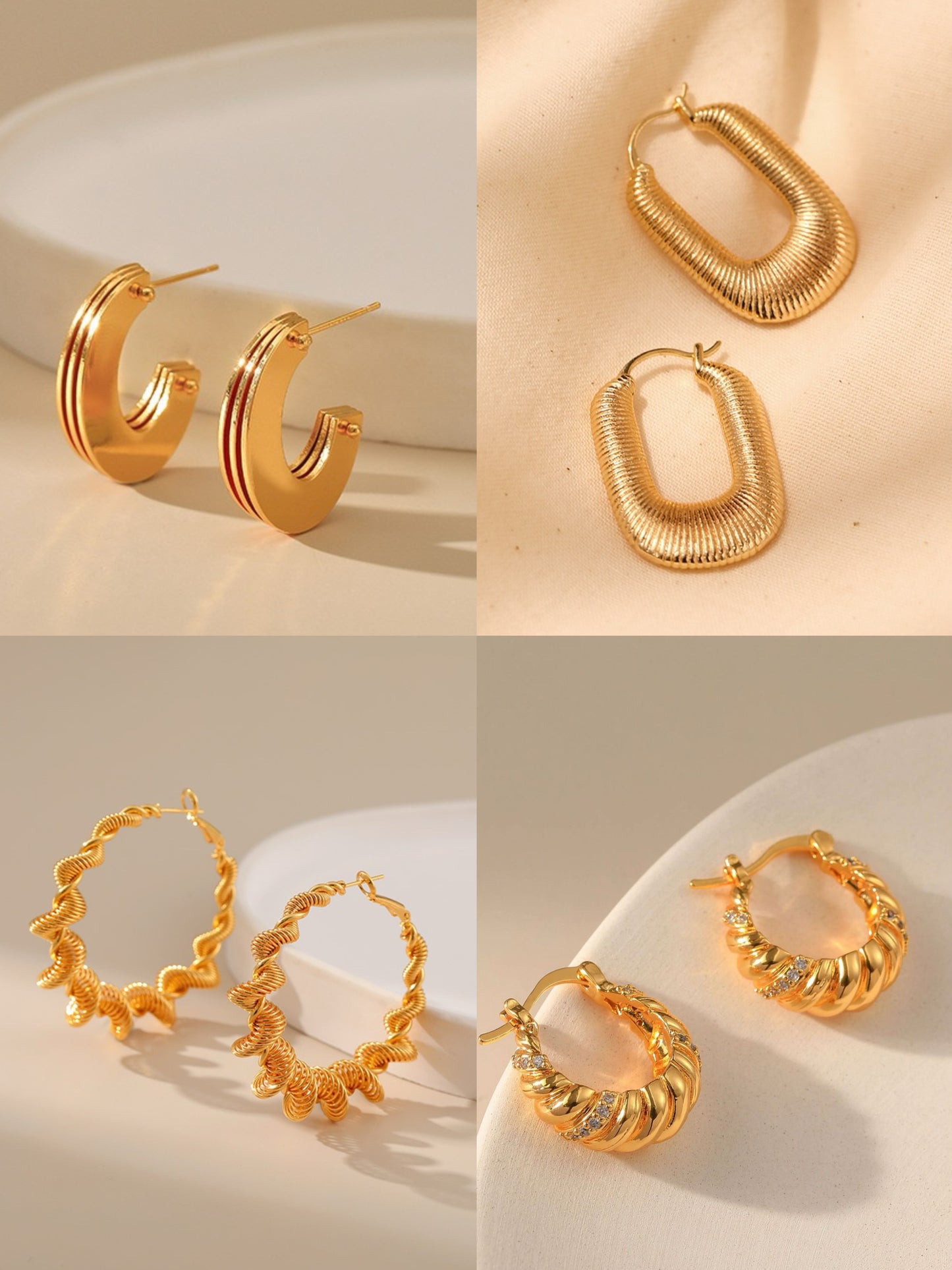 Gold plated hoops