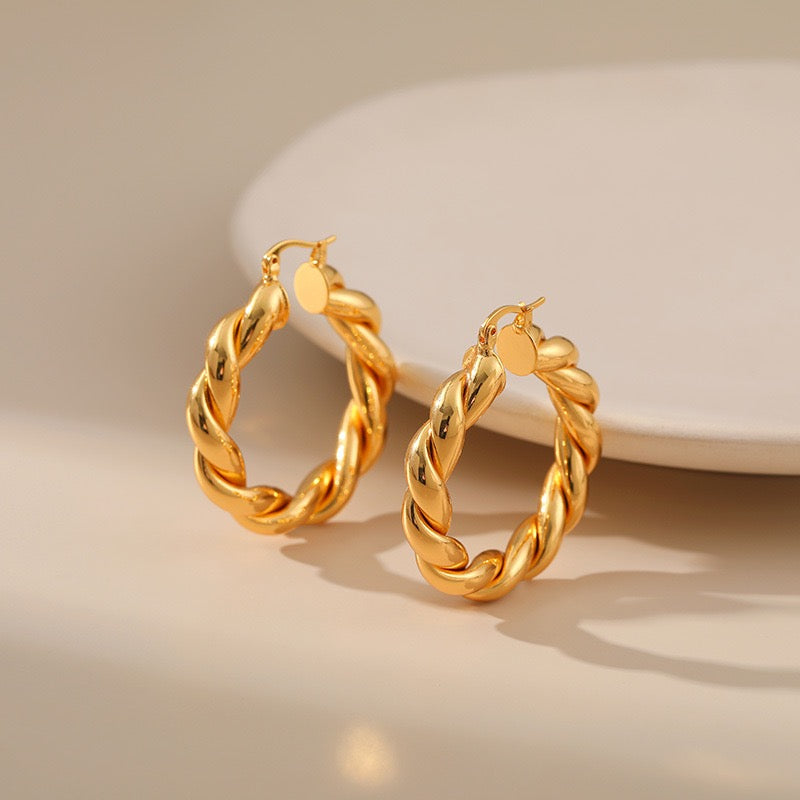 Gold plated hoops