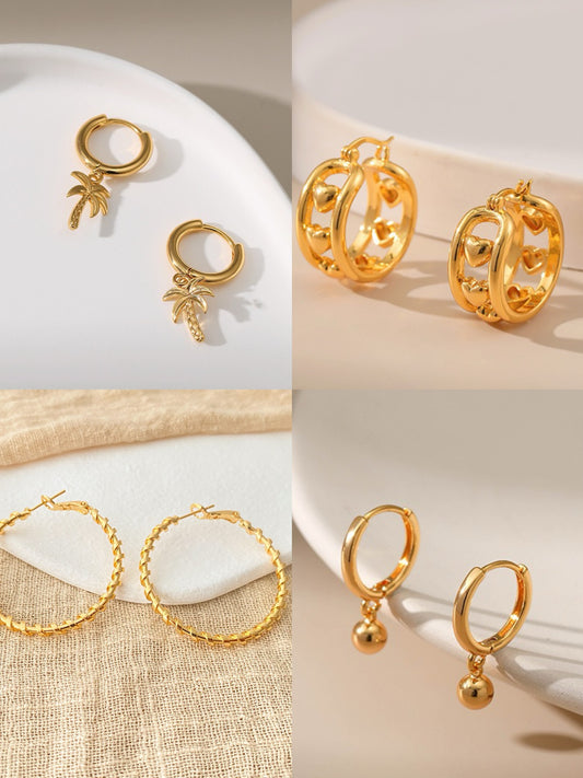 Gold plated hoops