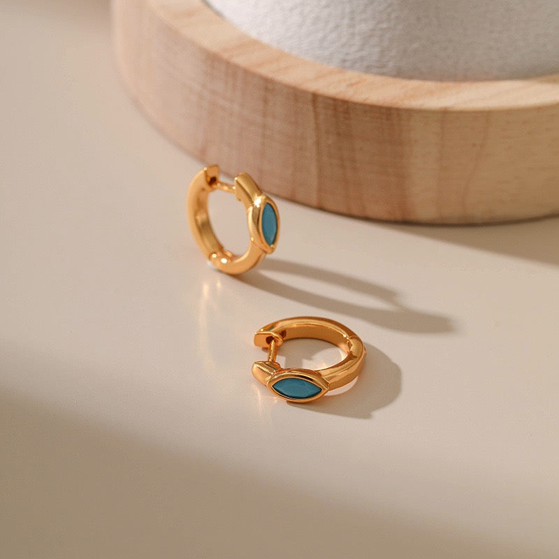 Blue turquoise hoops collection