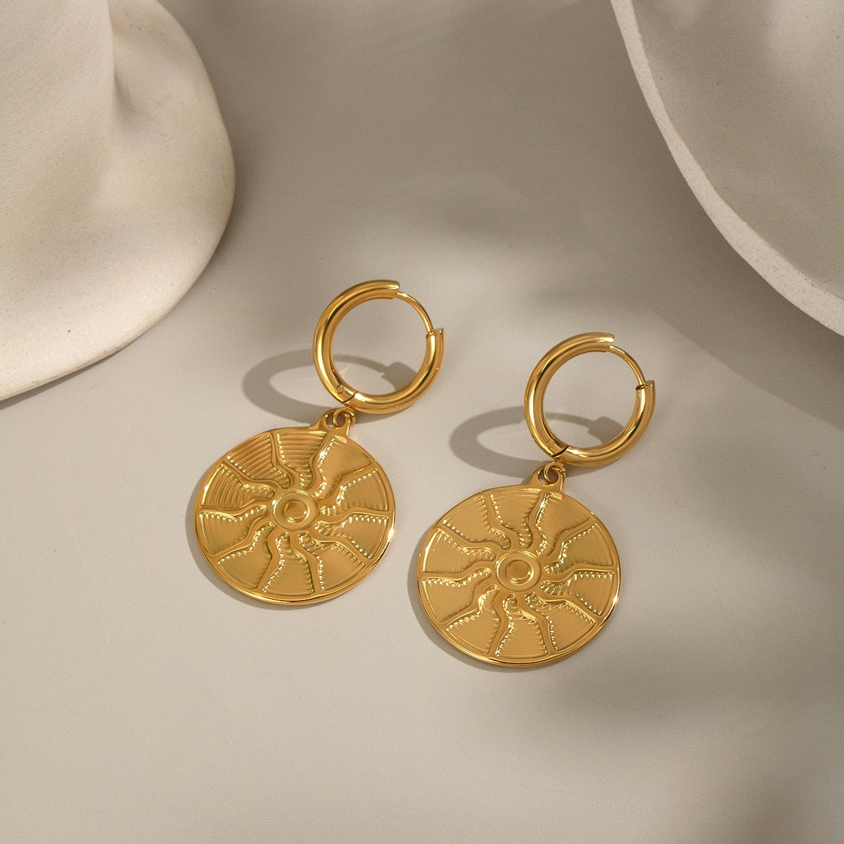 Sun hoops earrings