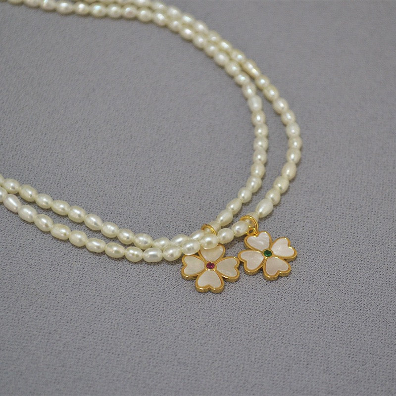 Clover pearl necklaces