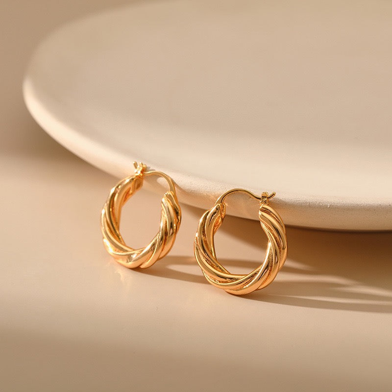 Gold plated hoops