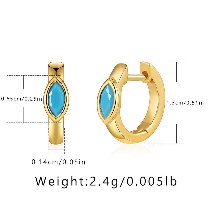 Blue turquoise hoops collection