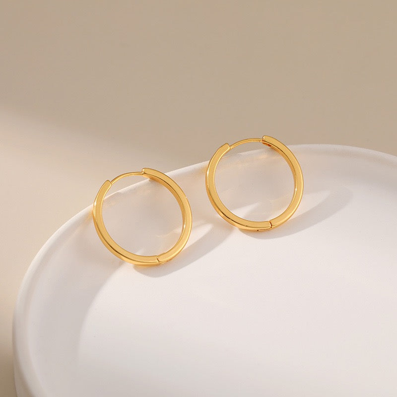 Gold plated hoops