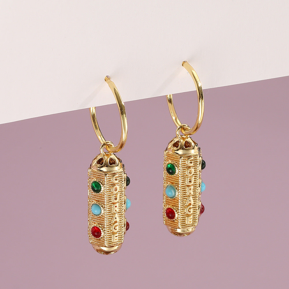 Courage stone earrings