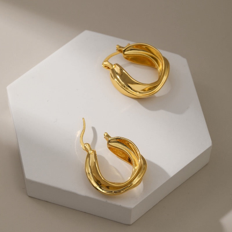 Gold plated hoops