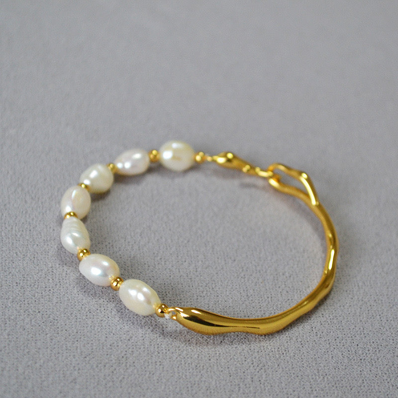 Pearl bangle bracelet