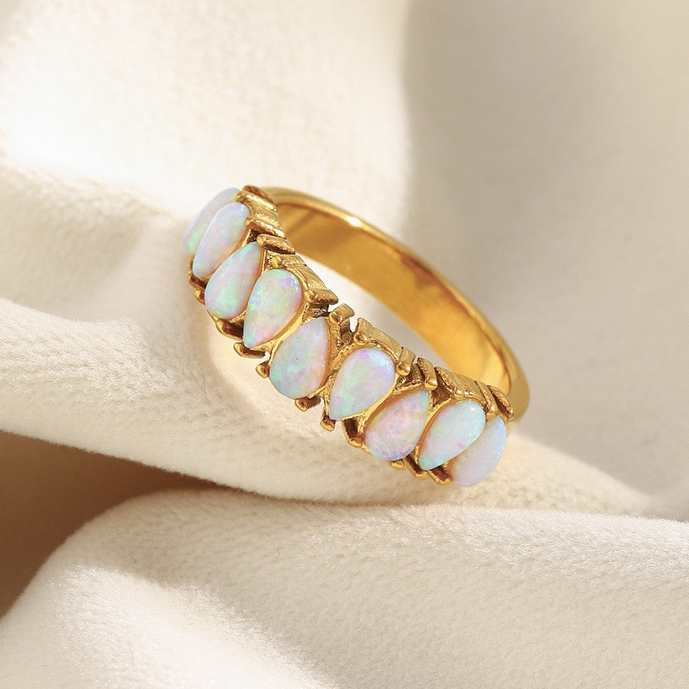 Opal band ring