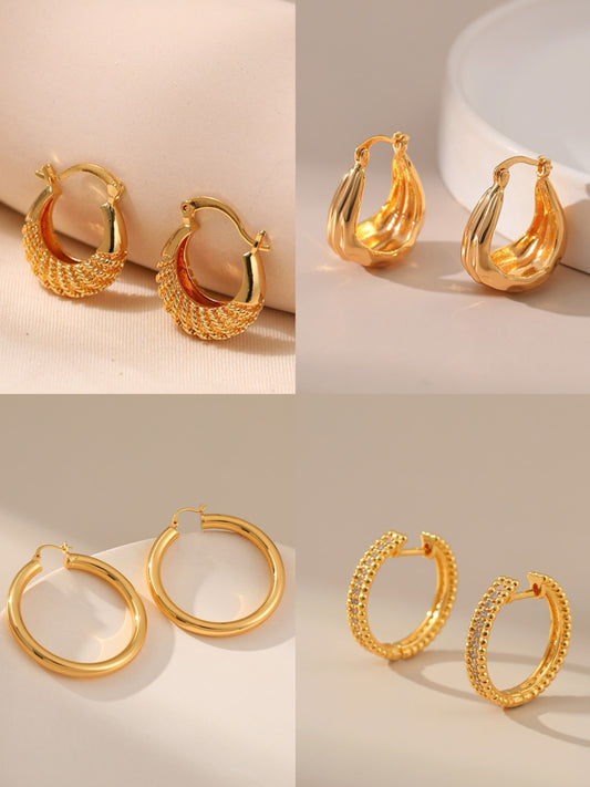 Gold plated hoops