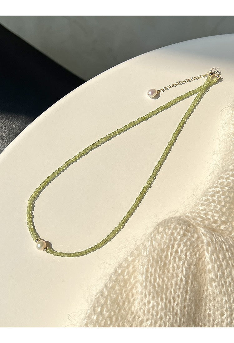 Olivine crystal necklace