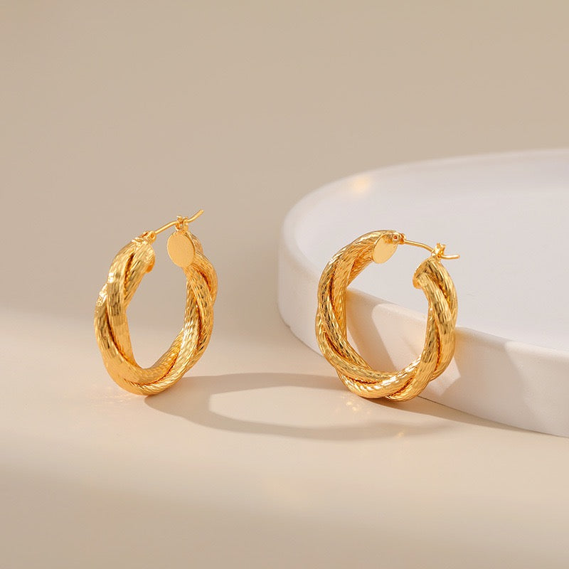 Gold plated hoops