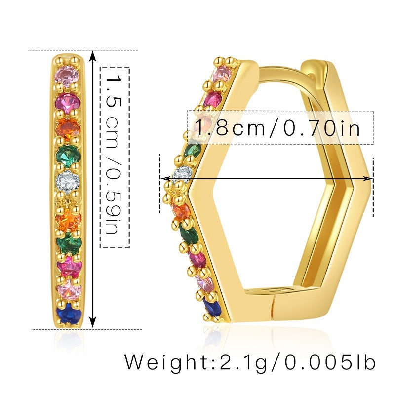 Colorful zircon hoops