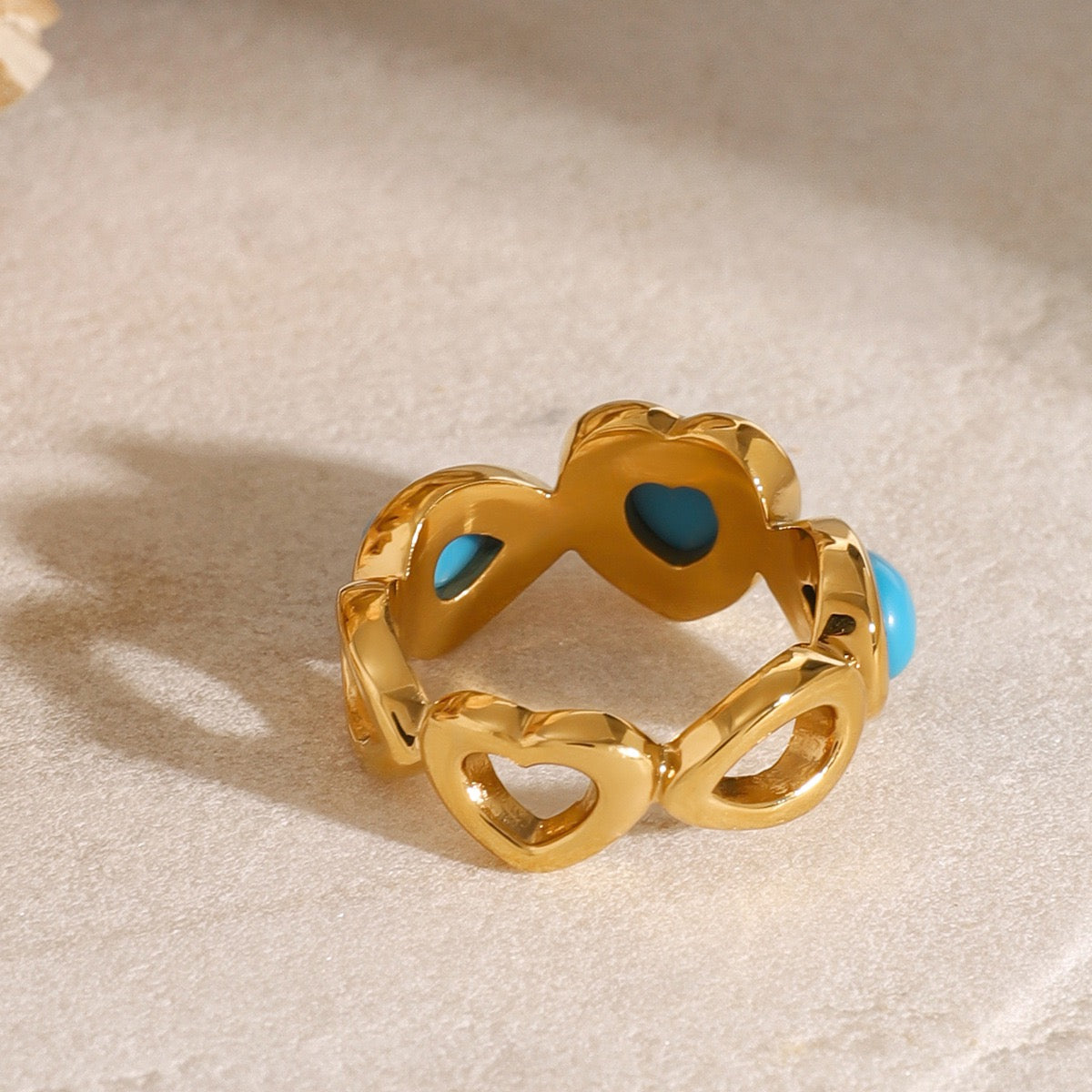 Tiah blue heart ring