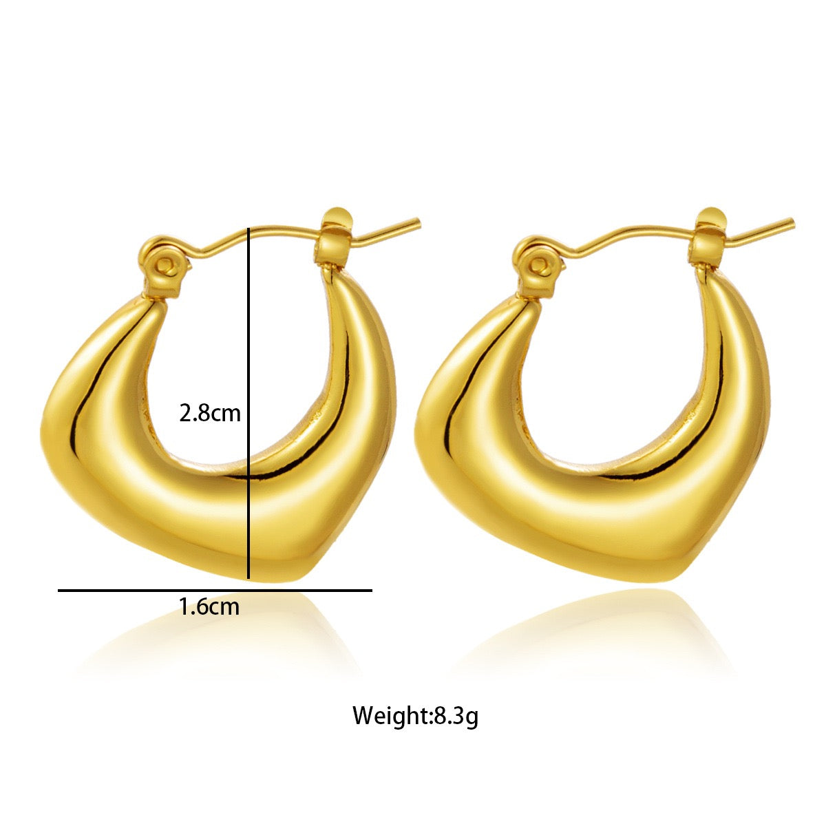 Tilted heart hoops