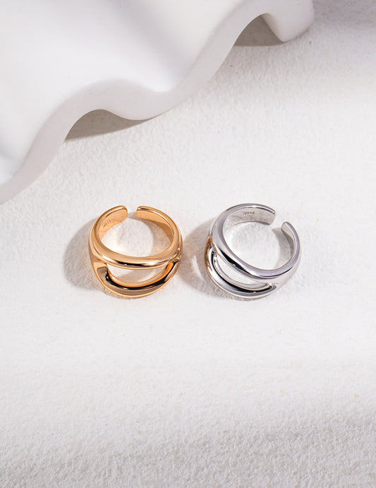 Forest Handmade silver statement ring