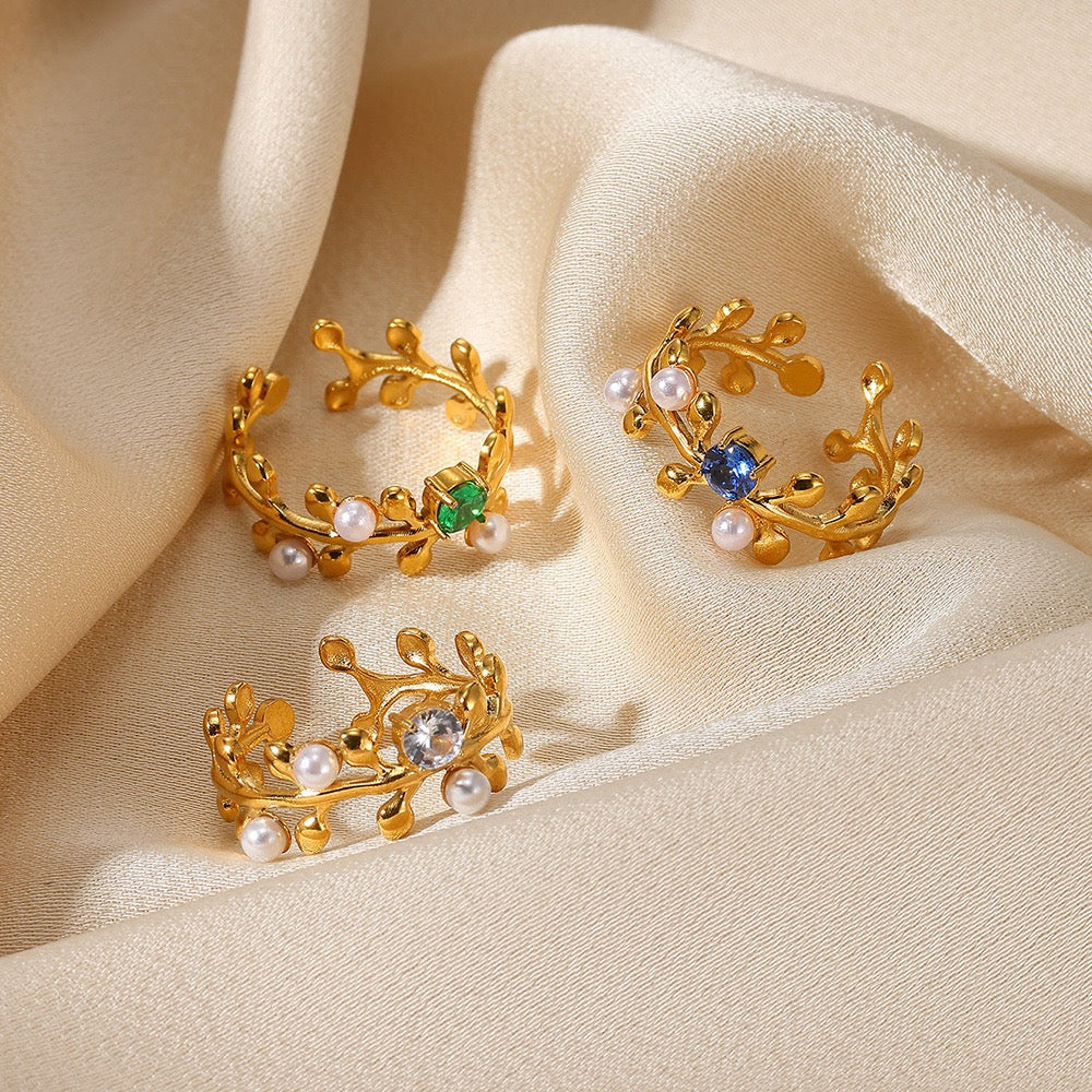 Coral gem rings