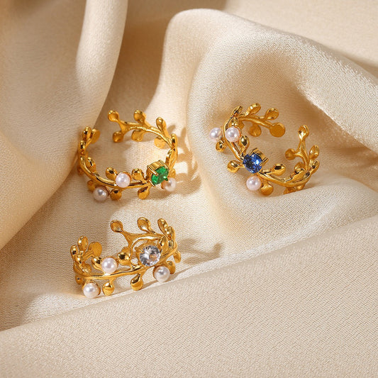 Coral gem rings