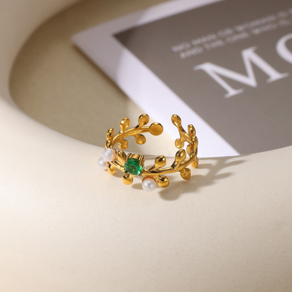 Coral gem rings