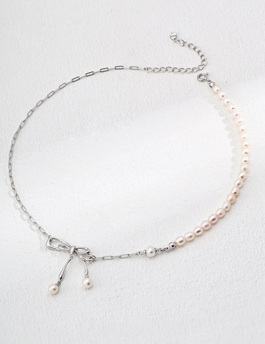 Madagascar Bow handmade Pearl necklace
