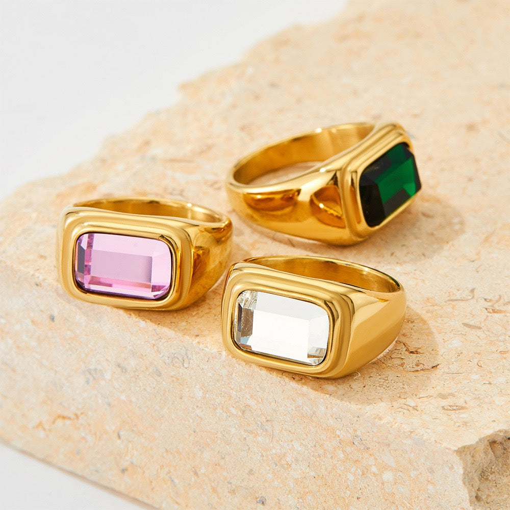 Big square rock rings