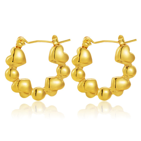 Chubby heart hoops