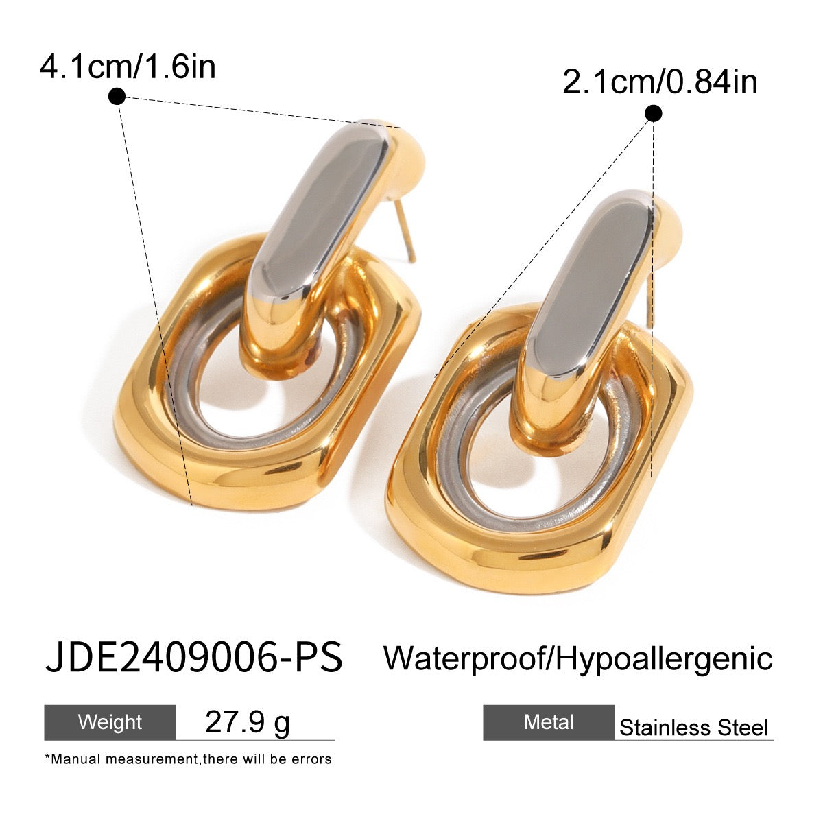 Amelia two tones earrings