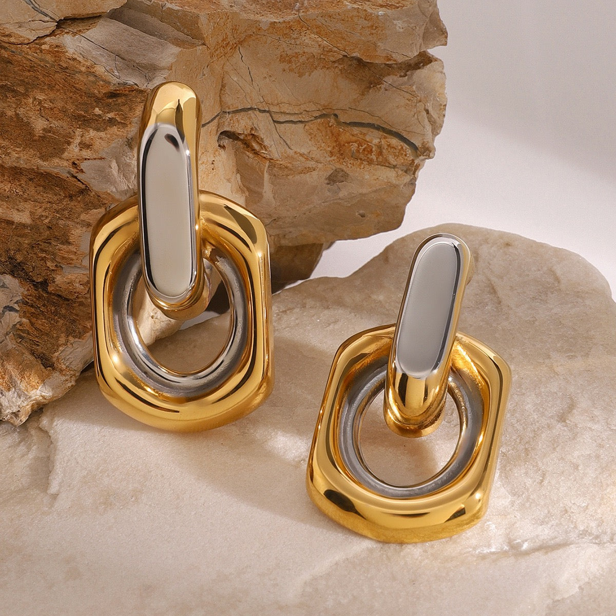 Amelia two tones earrings