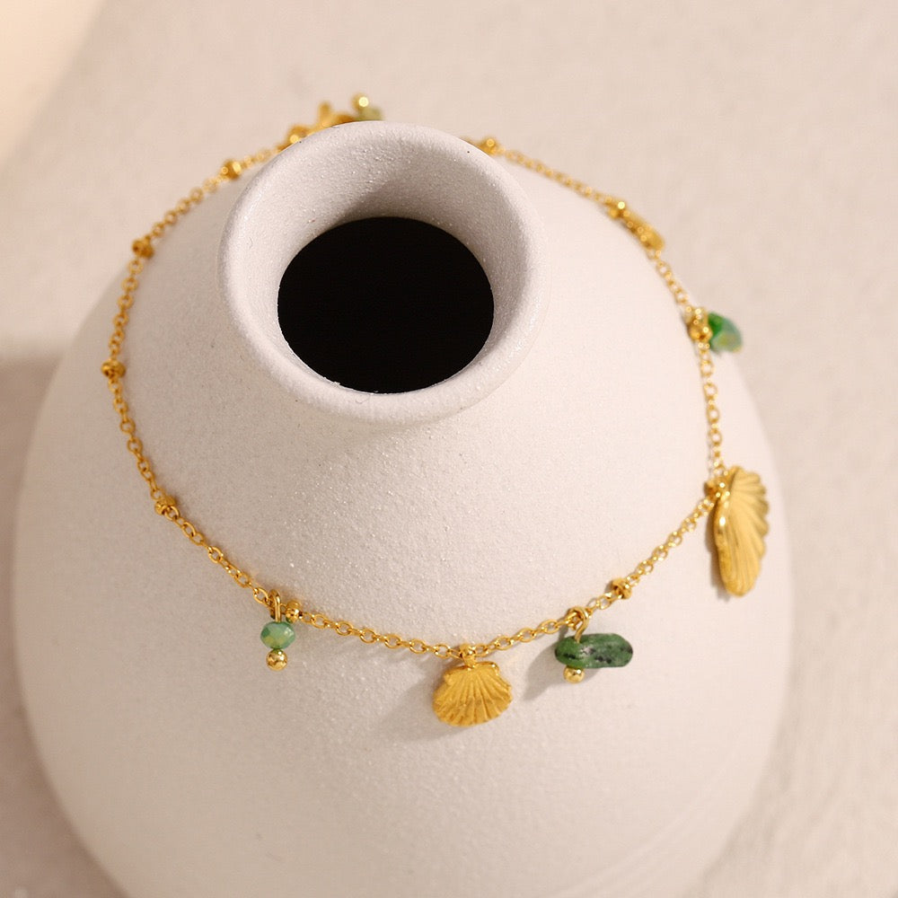 Green shell anklet