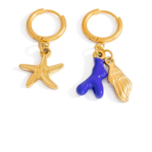 Blue coral earrings