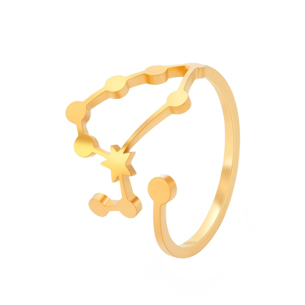 Zodiac star signs rings