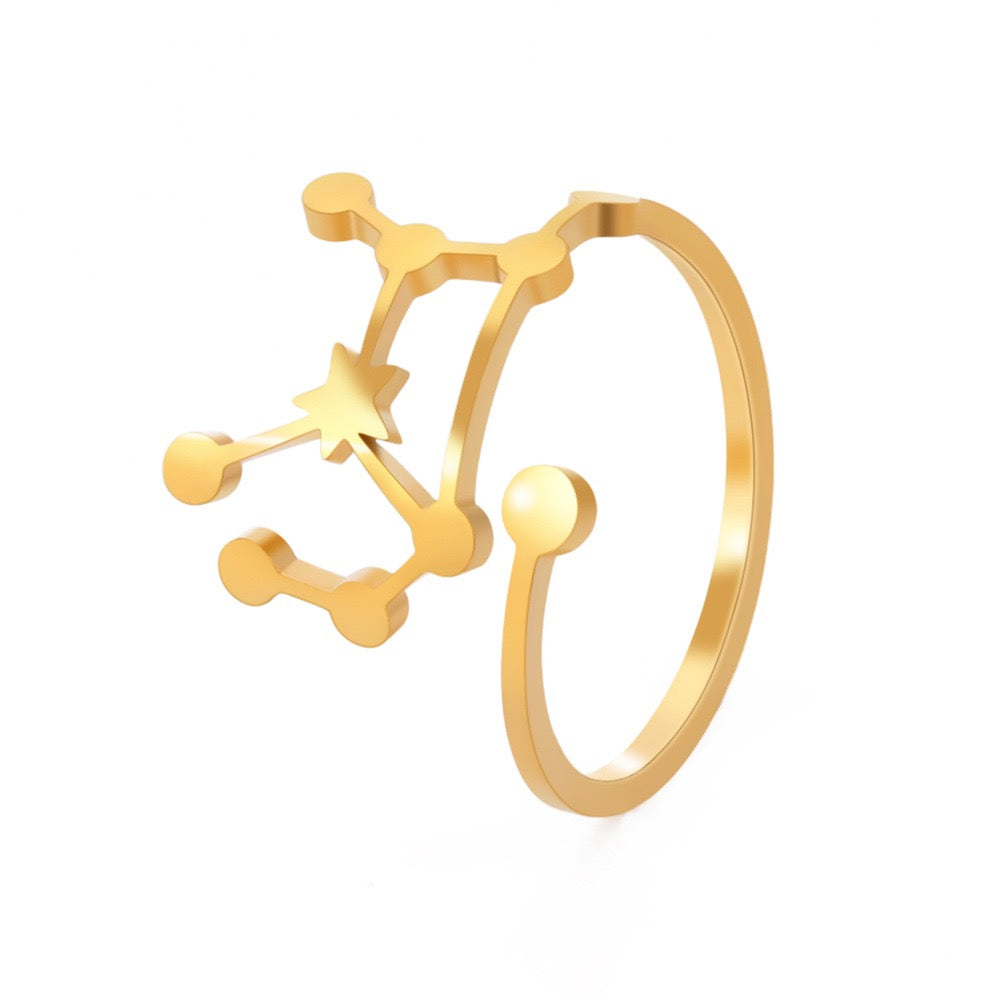 Zodiac star signs rings