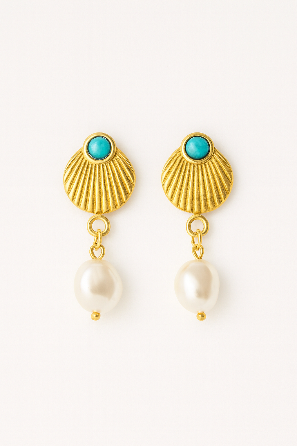 Blue shell earrings