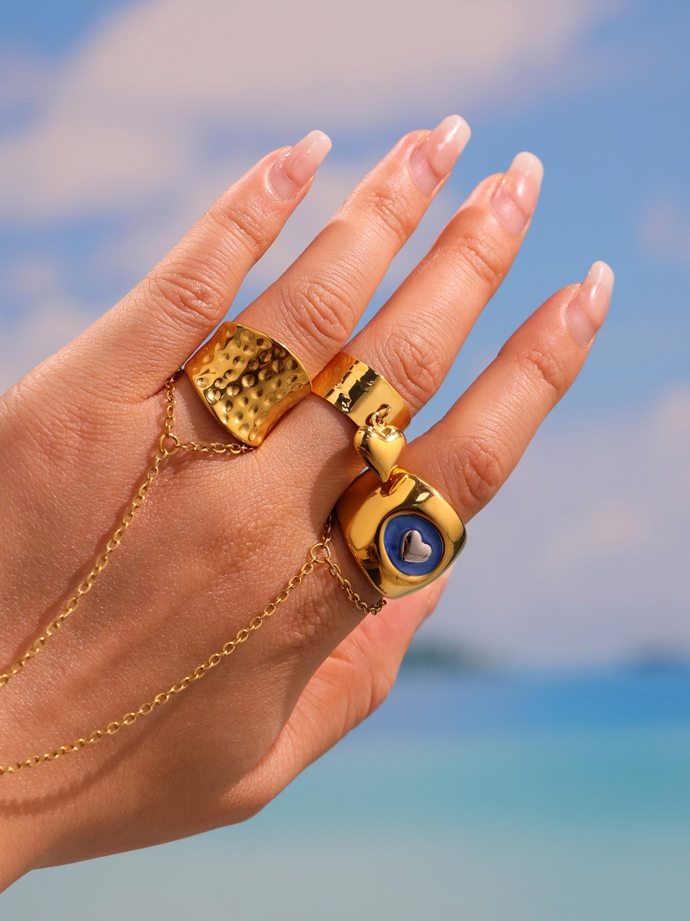 Blue hearts rings