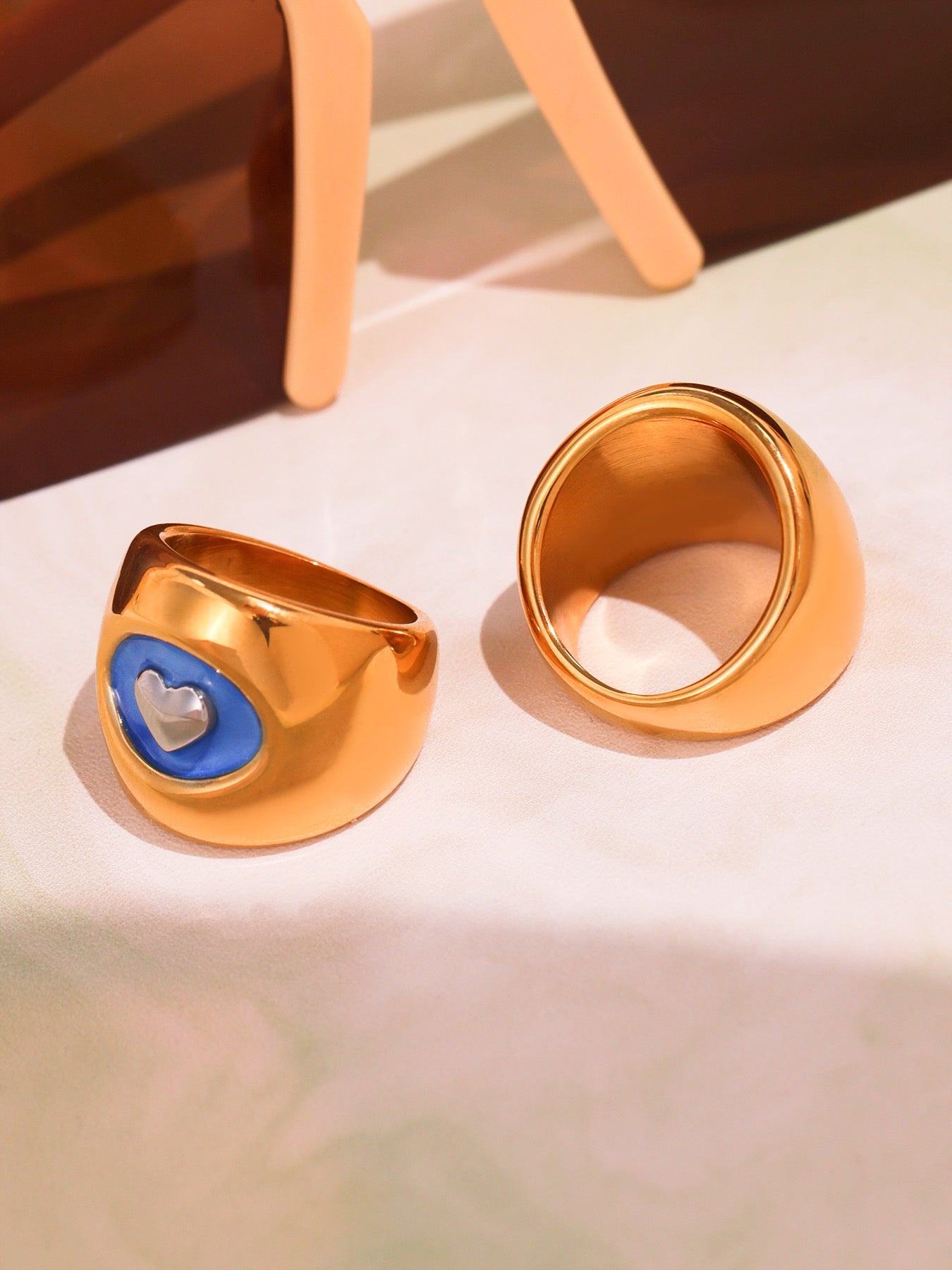 Blue hearts rings