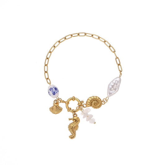 Seahorse blue memory bracelet