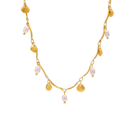 Pearl shell charm necklace
