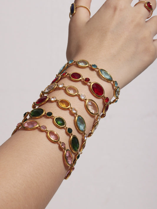 Rainbow glass bracelets
