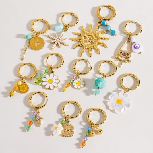 Dainty charm hoops