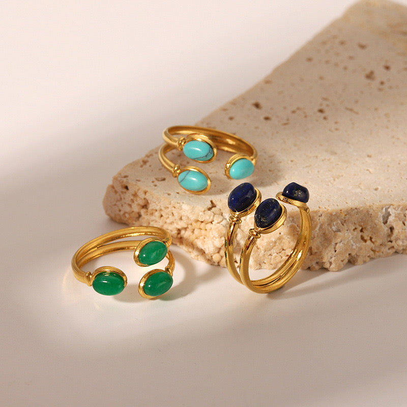 Natural stones rings