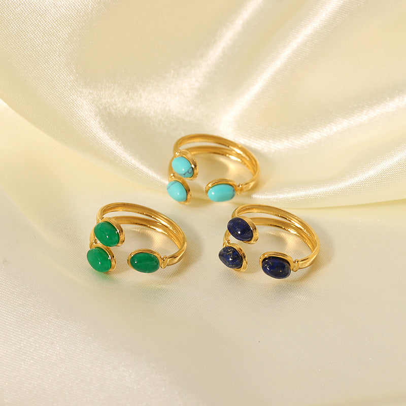 Natural stones rings